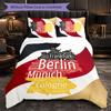Germany Football Pattern 3 Pieces Bedding Set Soft Microfiber Duvet Cover with Pillow Cases for Bedroom