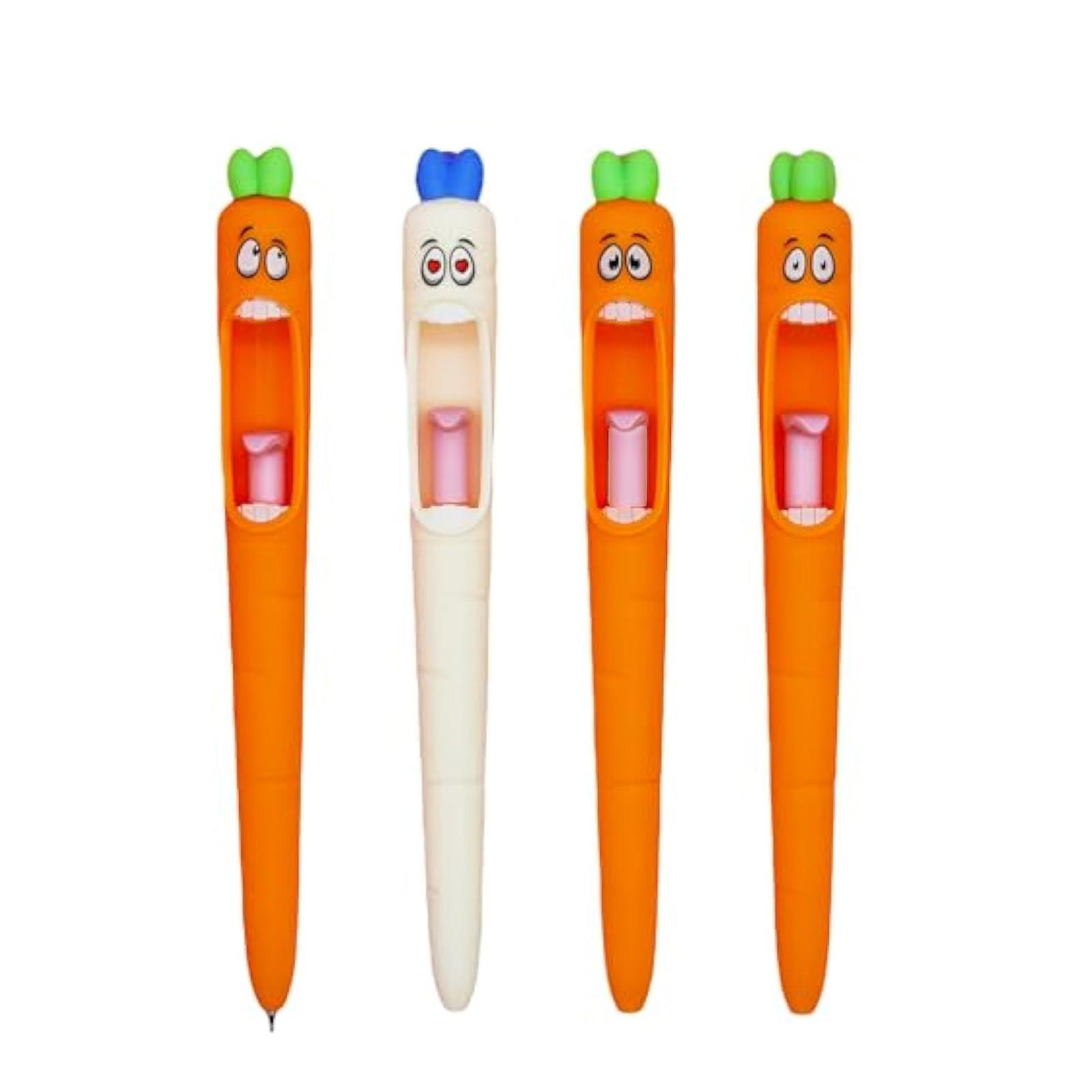 

4 Забавные ручки-морковки, Интересные шариковые ручки, Забавная шариковая ручка, Тематическая шариковая ручка, 4 ручки, Забавная ручка 5 мл One Size
