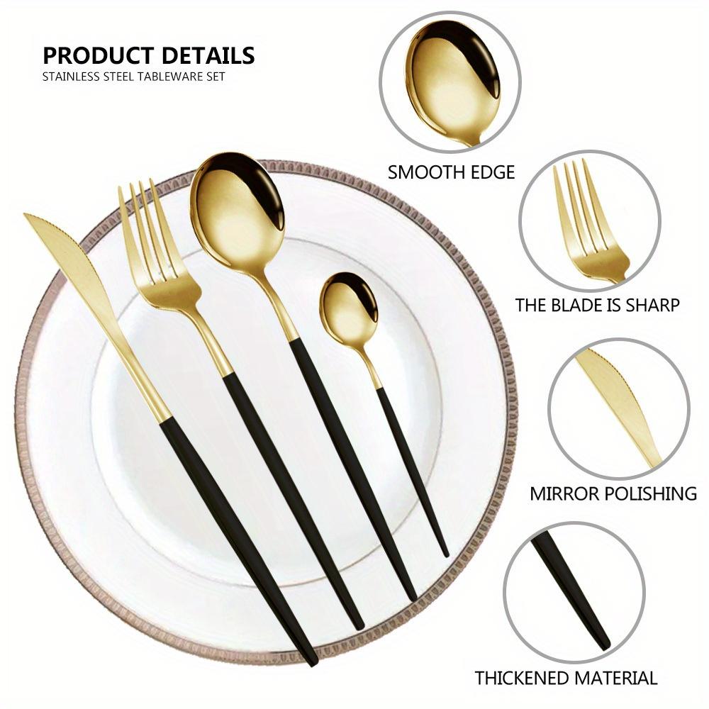 24-Piece Portugal Dinnerware Set - Flatware with Dishwasher Safe and Rust-Resistant Finish - Ideal for Kitchen Tableware and Everyday Dining