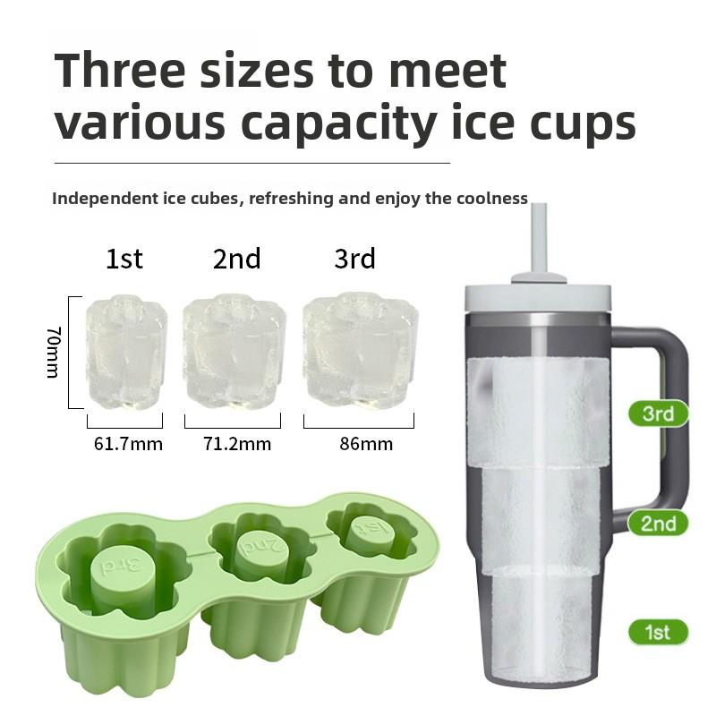 1PCS Ice Cube Tray for Stanley Cup Tumbler Cup Cylinder-Shaped Silicone Ice Mold with Lid for Stanley Cup Accessories
