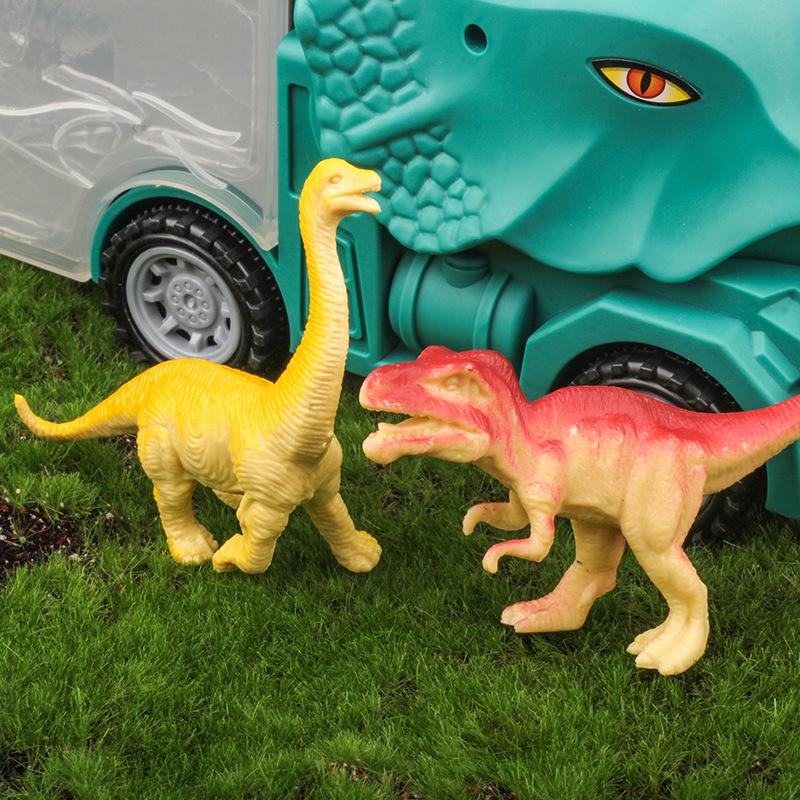 Dinosaur Truck Toy Storage & Transport Set with Alloy Car for Kids
