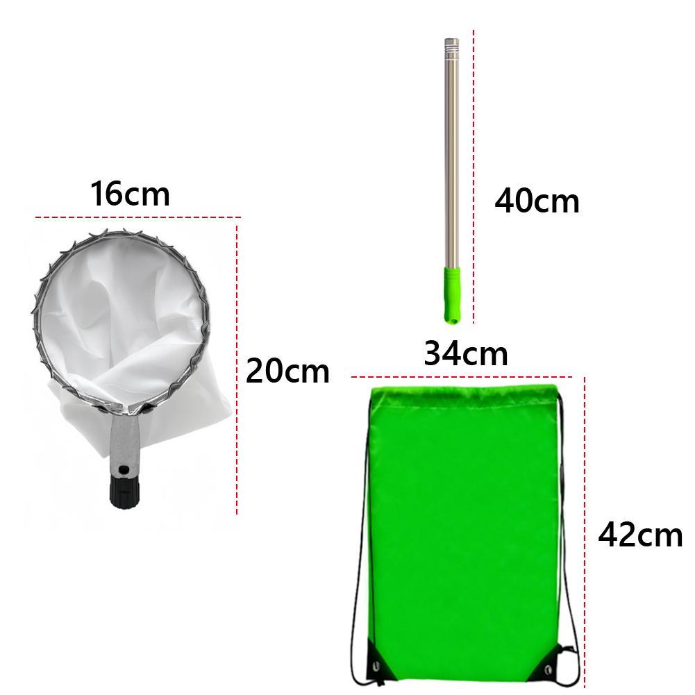 Fruit Picker Pole with Storage Bag Stainless Steel Apple Picker Pole Fruits Catcher Tree Picker Tree Picker Farm Garden Supplies