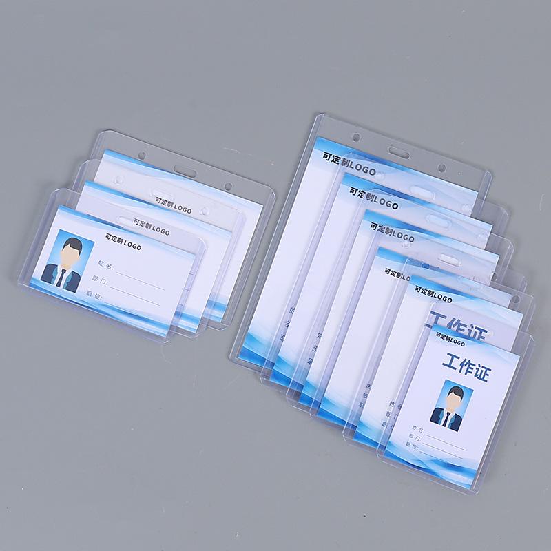 Large Transparent PVC ID Badge Holder with Lanyard for Work, Guest, Exhibition, and Conference
