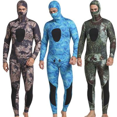 3mm Pánský maskáčový dvoudílný neopren pro rybaření, lov, potápění a surfování
