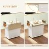 Rolling Kitchen Island with Drop Leaf, Kitchen Storage Cart with Drawer, Spice Rack and Towel Rack, White