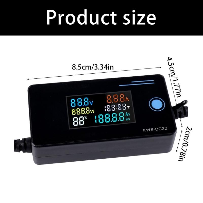 Digital Display Multifunctional Meter for Electric Bike Charging Adapter Battery Voltages Current Power Temperature Analysis Tool
