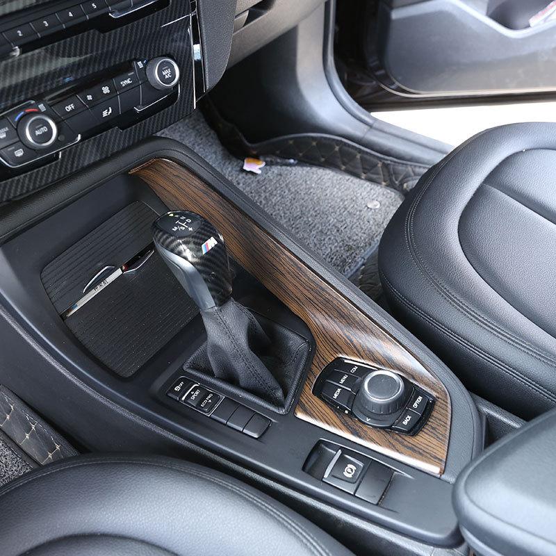 For BMW X1 F48 X2 F47 2016- ABS Carbon Fiber Car Console Gear Shift Multimedia Panel Frame Cover Trim Car Accessories  (LHD)