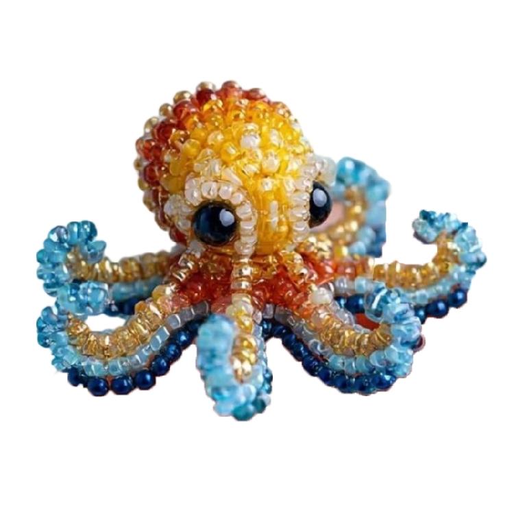 

Marine Animal Beads Embroidery Set with Instruction Sea Creature Embroidery Craft Supplies For Hobbyists Beginner