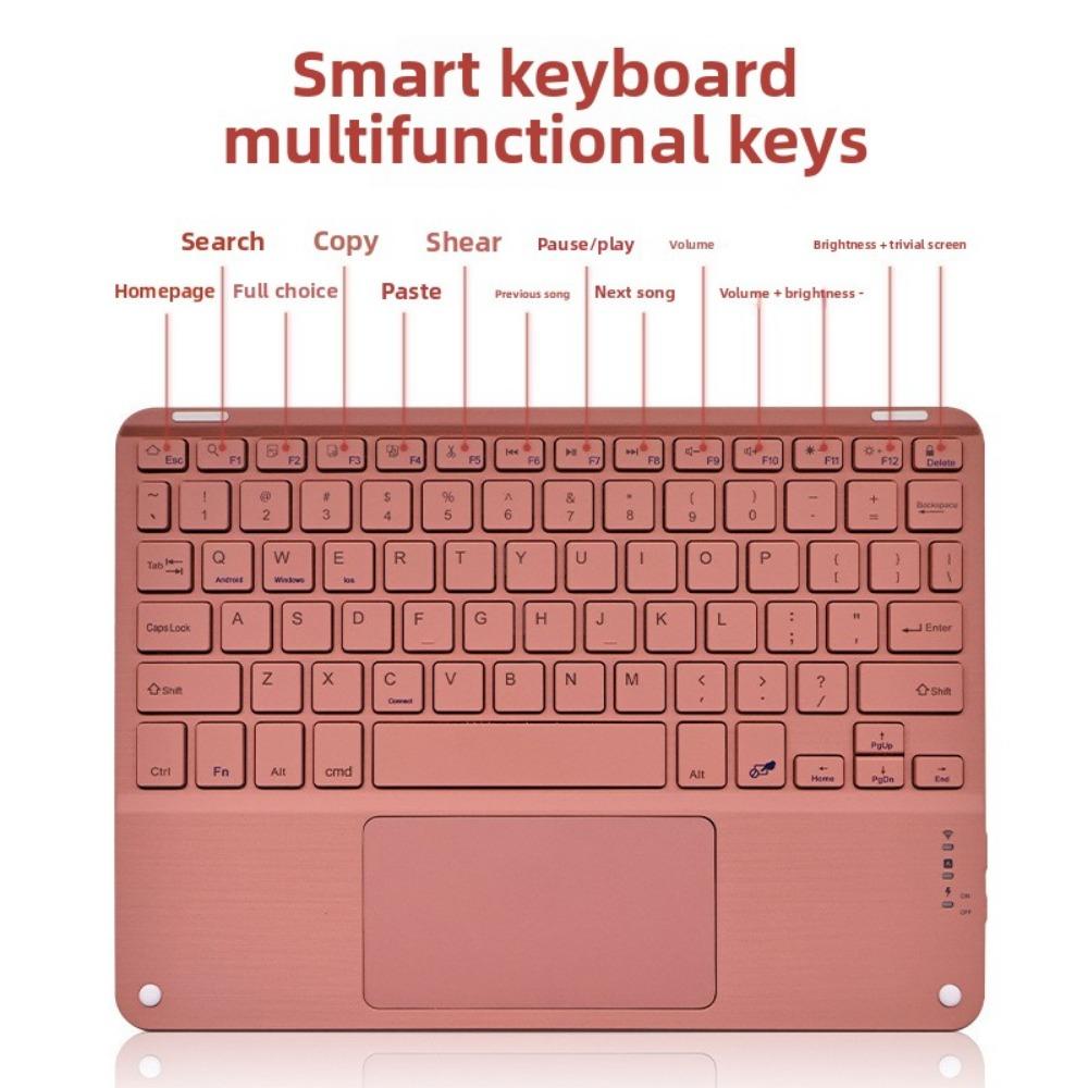 Touch Bluetooth Keyboard Magnetic for iPad Tablet Silent Wireless Rechargeable Colorful Keys