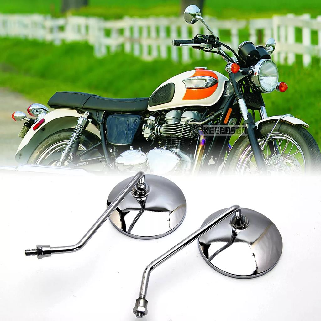 Motorcycle Rearview Mirror Universal 10mm Motorcycle Rearview Mirrors Scooter Chrome Round Side Mirror