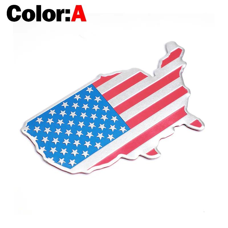Automobile Motorcycle Exterior Accessories United States Of America USA National Flag Aluminum Alloy Car Stickers 7x4cm