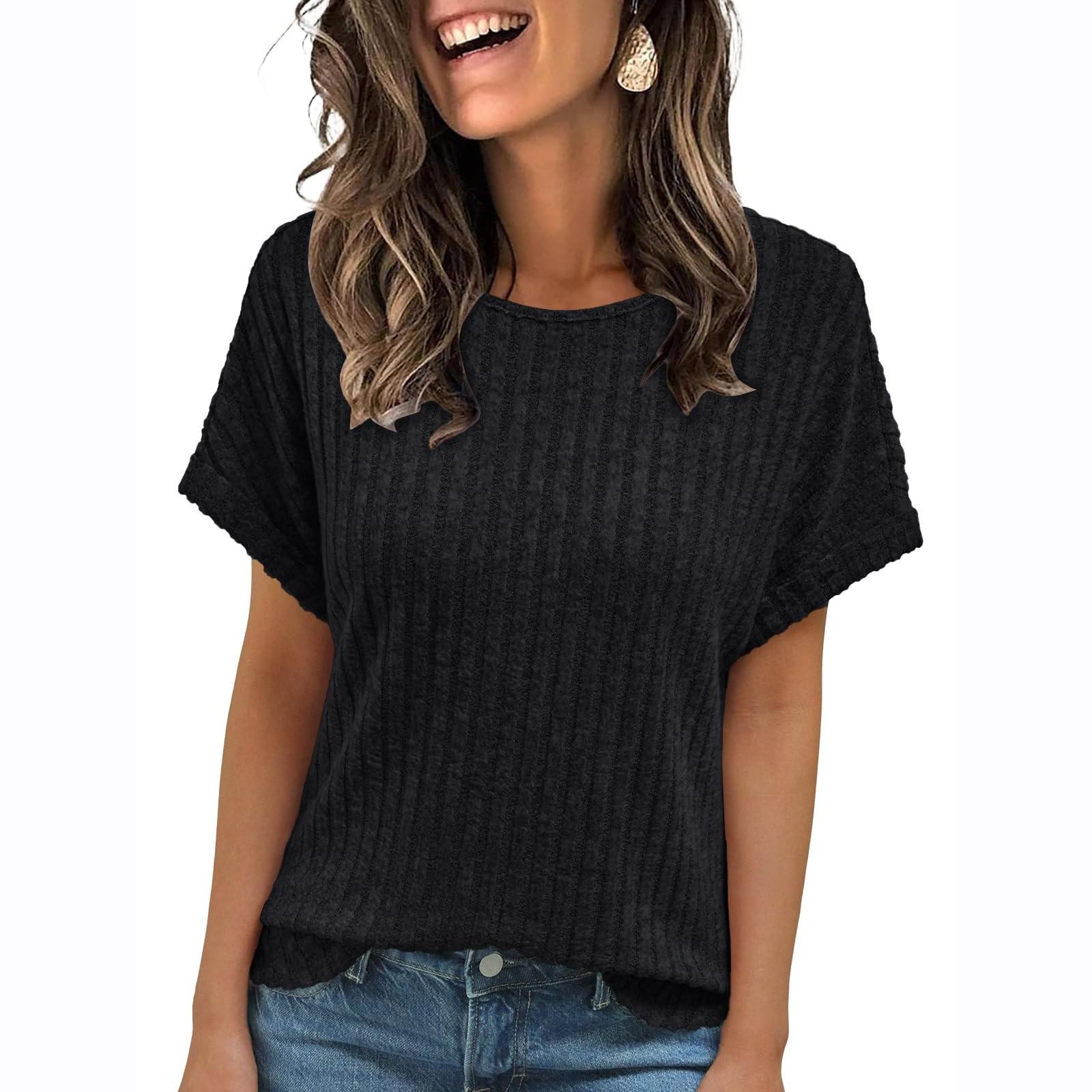 

Женские повседневные свободные рубашки модные топы футболки футболки M чёрный