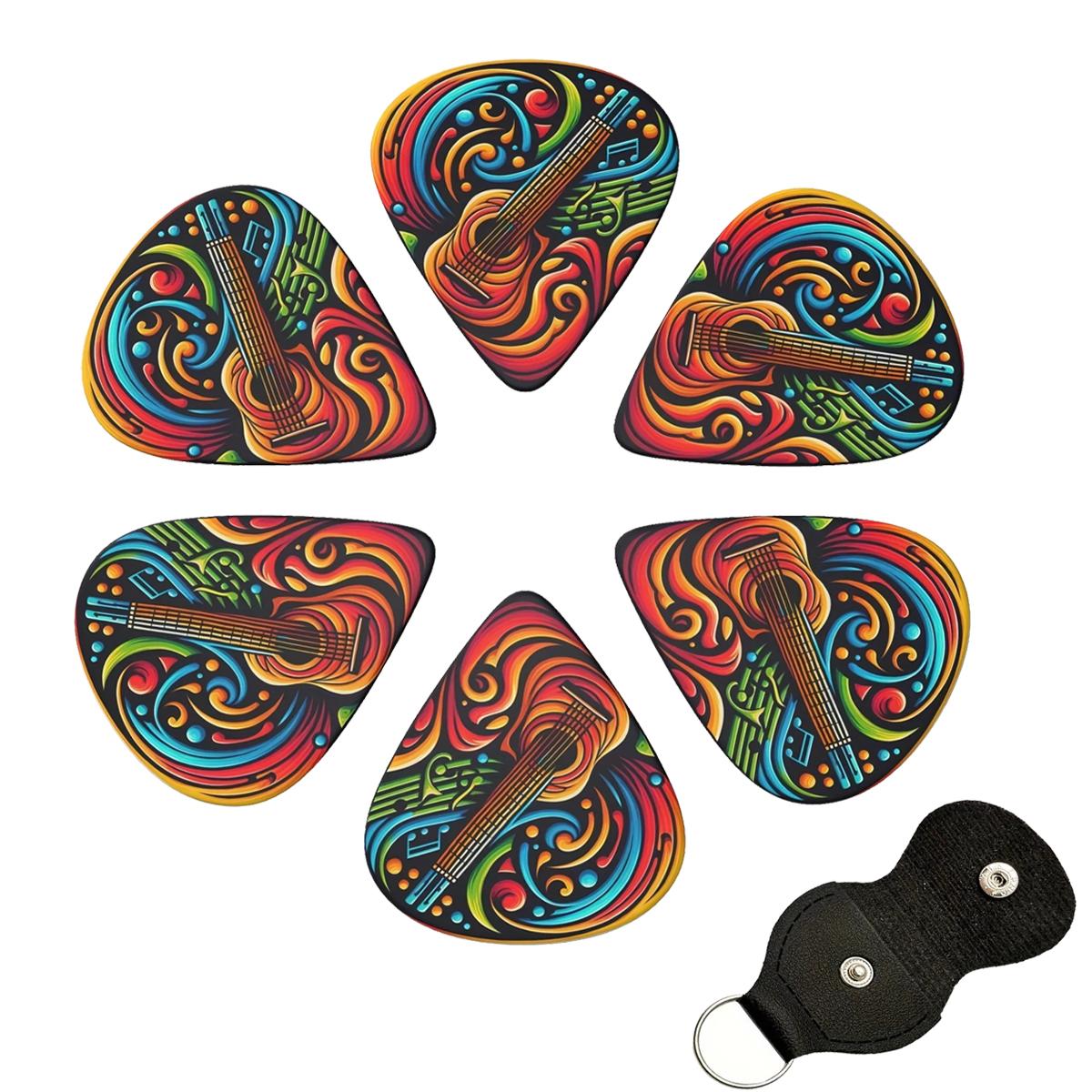 

Miwayer 6 Pcs Original Sound Guitar Picks 0.46/0.71/1.00mm, Double-Sided Printed , Guitar Picks /Perfect Gift for Music Lovers 1.00mm