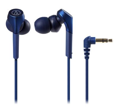 Audio Technica BL SOLID BASS Earphones Wired Heavy Bass Compatible with High Resolution Sound Sources Blue ATH-CKS550X In-ear