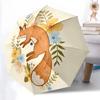 1pc Fox Flowers Automatic Open/close Umbrella, 8-Rib sturdy structure, Portable Travel Umbrella, Parties, Everyday Use,45