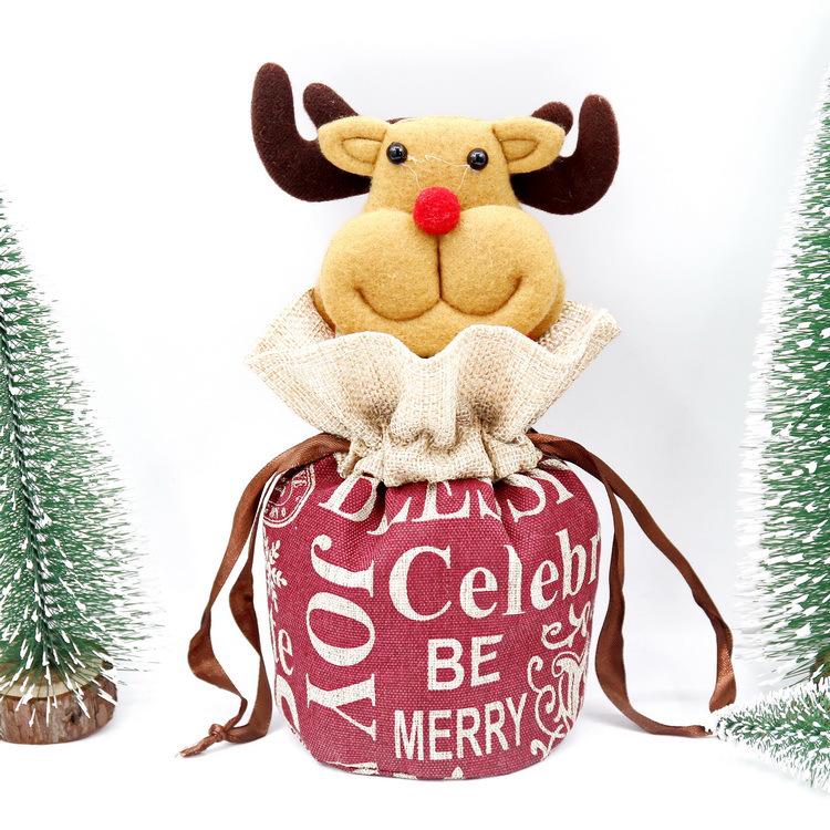 Christmas Gift Bags: Santa, Snowman & Reindeer Apple Totes for Kids' Candy