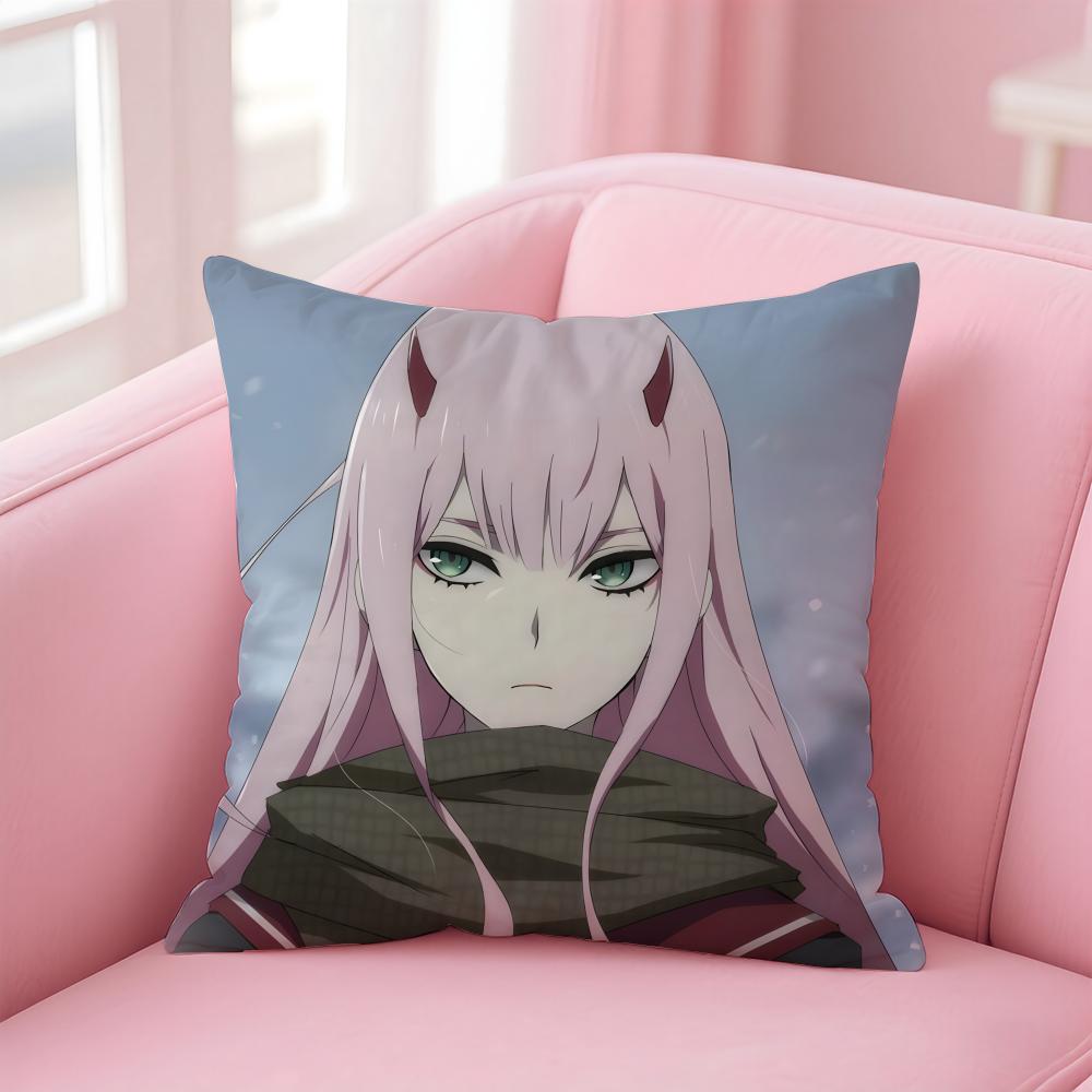 D-DARLING in the F-FRANXX Anime Cushion Cover Home & Car Multi-Scene Pillow Cover - Reversible, Soft & Durable for Daily Use