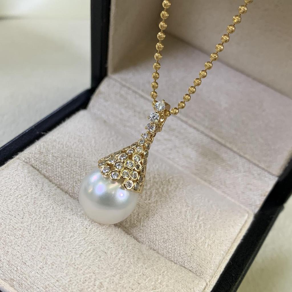 Ασημένιο 925 Κολιέ Υψηλής Ποιότητας με Μαργαριτάρια Φουντούκι και 12-13mm Συνοδευτικά Μαργαριτάρια