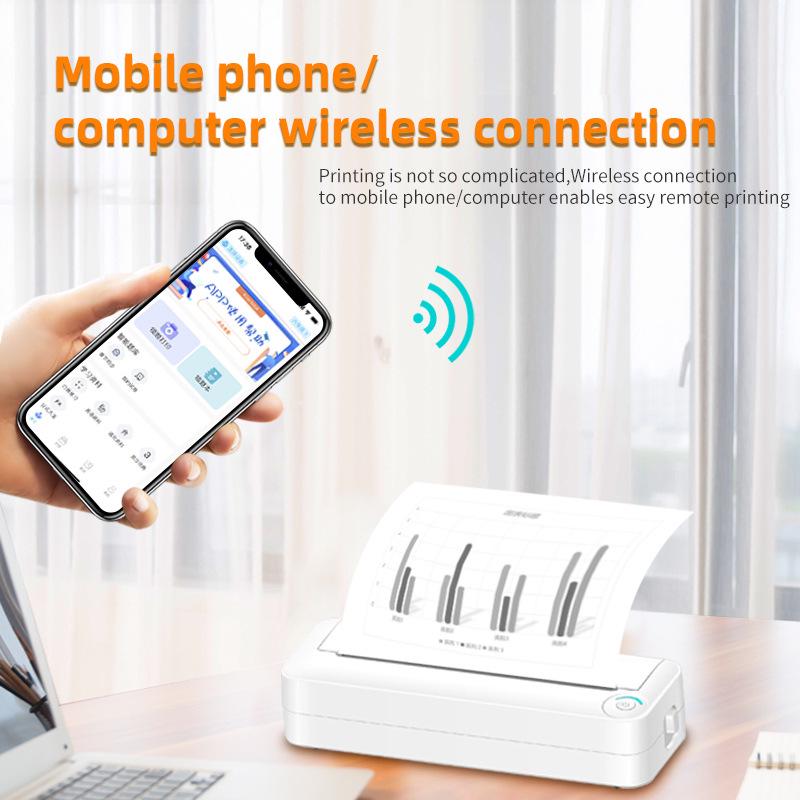 Portable A4 Bluetooth Thermal Printer for Home, Office & Study - Wireless Remote Printing
