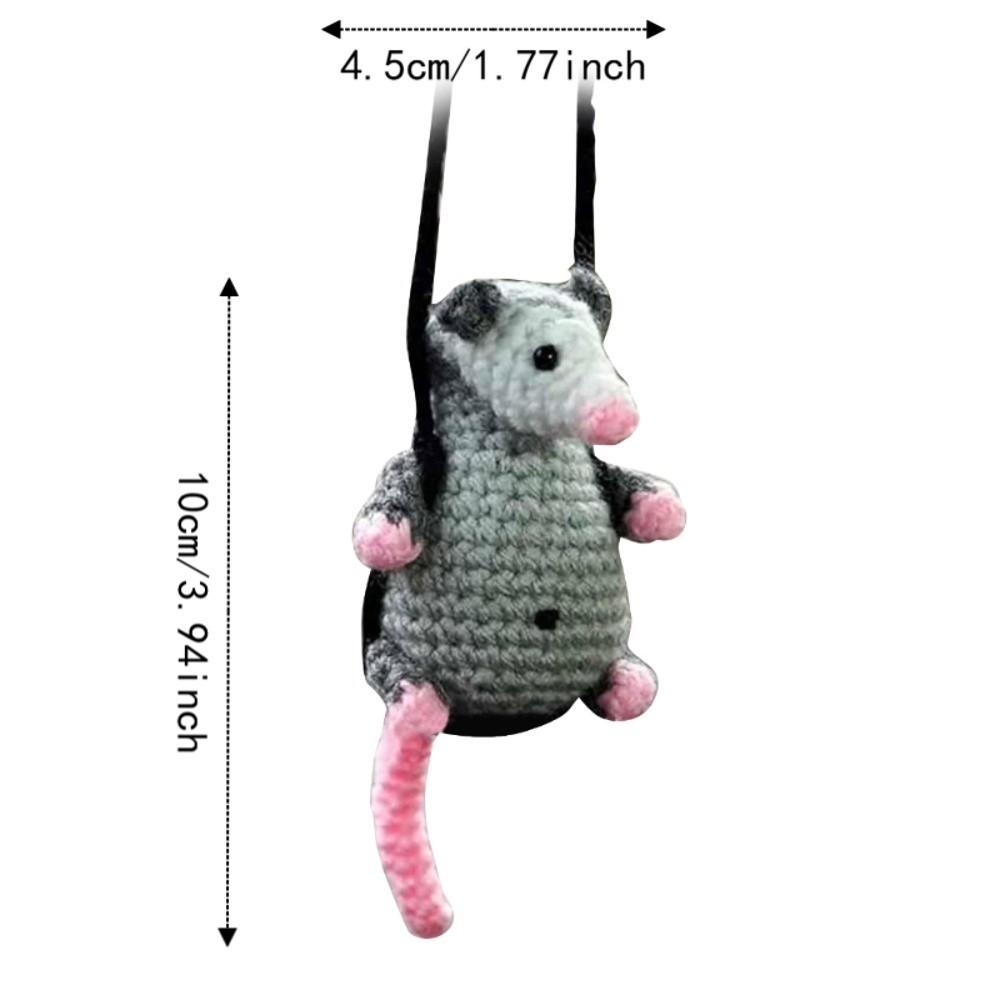 Pendant Car Hanging Ornament Crochet Screaming Possum Ornament Car Mirror Decor  Rearview Mirror