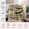 Vintage Shark Chart Flannel Blanket Warm Soft Halloween Christmas Couch Warm Cozy Decorative Decor Gift For All Season