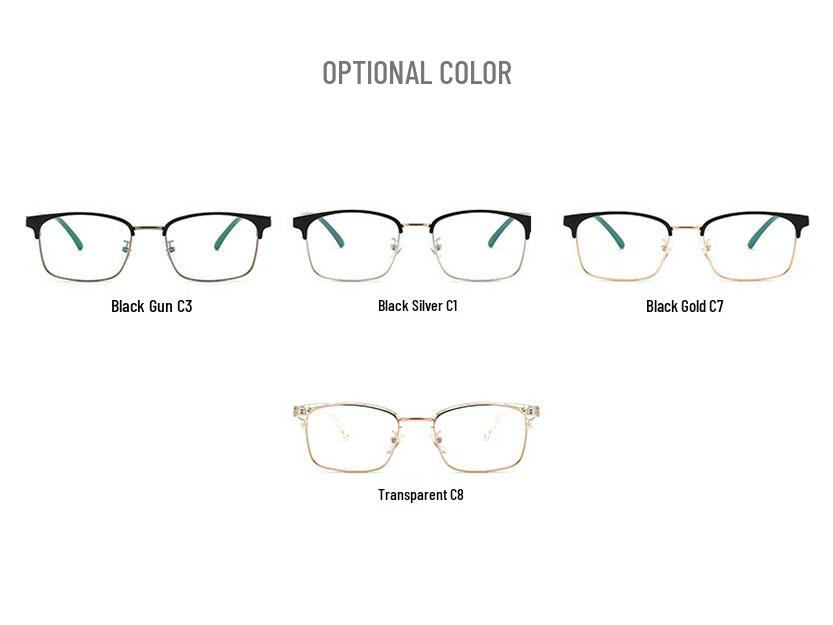 Trendy Round Semi-Rimless Ultralight Eyeglass Frames for Men & Women