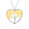 Natural Gravel Crystal Tree Of Life Heart-Shaped Colorful Natural Stone Fortune Tree Love Necklace N38