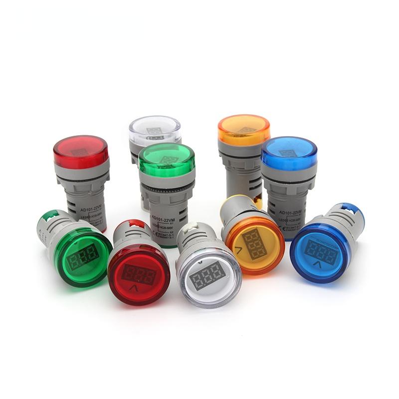 DIY Mini Digital Voltmeter 22mm Round AC 50-500V Volt Voltage Tester Meter Monitor Power LED Indicator Pilot Lamp Light Display