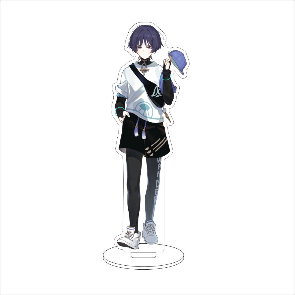 

16CM Anime Genshin Impact Figure Stand Model Wanderer Cute Desk Decor Standing Sign Gifts 16CM