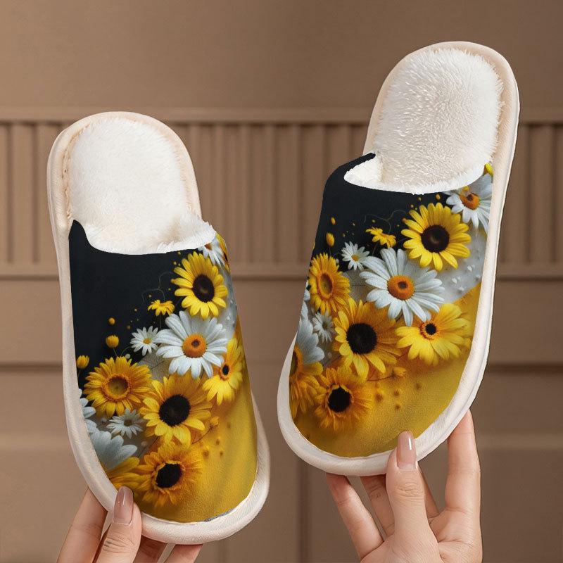Men's High-Altitude Cattle Print Cotton Slippers - Autumn/Winter Couples Edition