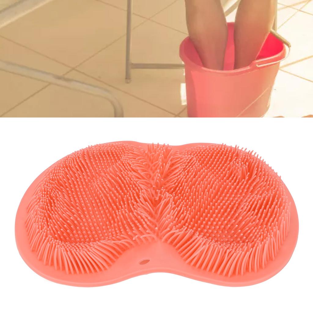 Shower Foot Scrubber Silicone Skid Resistance Shower Foot Massager Mat with Strong Suction Cups for Men Women