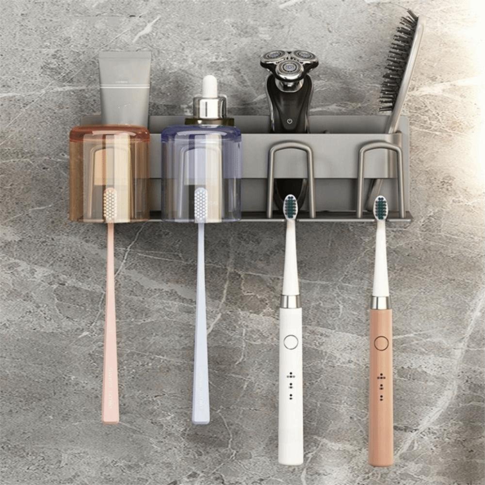 Strong Load-bearing Toothbrush Holder No Punching Install Wall Mounted Bathroom Accessories Practical Stable