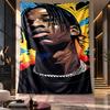 Wall Hanging Tapestry,Travis Scott Printed Fabric Backdrop For Dorm Room Party Decoration