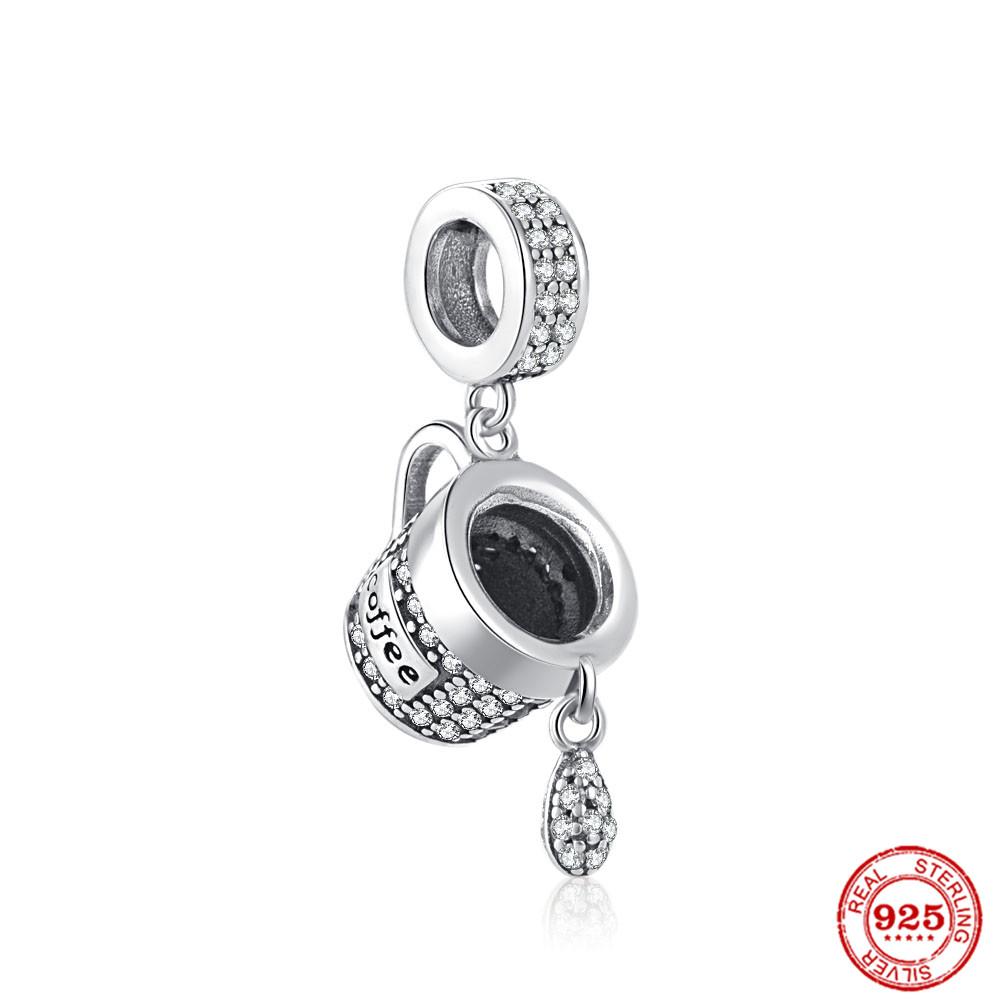 Brand New Copper Metal Coffee Cups & Coffee Machines Charm Bead Component Bead Components Compatible With Authentic Original Bracelet High Quality