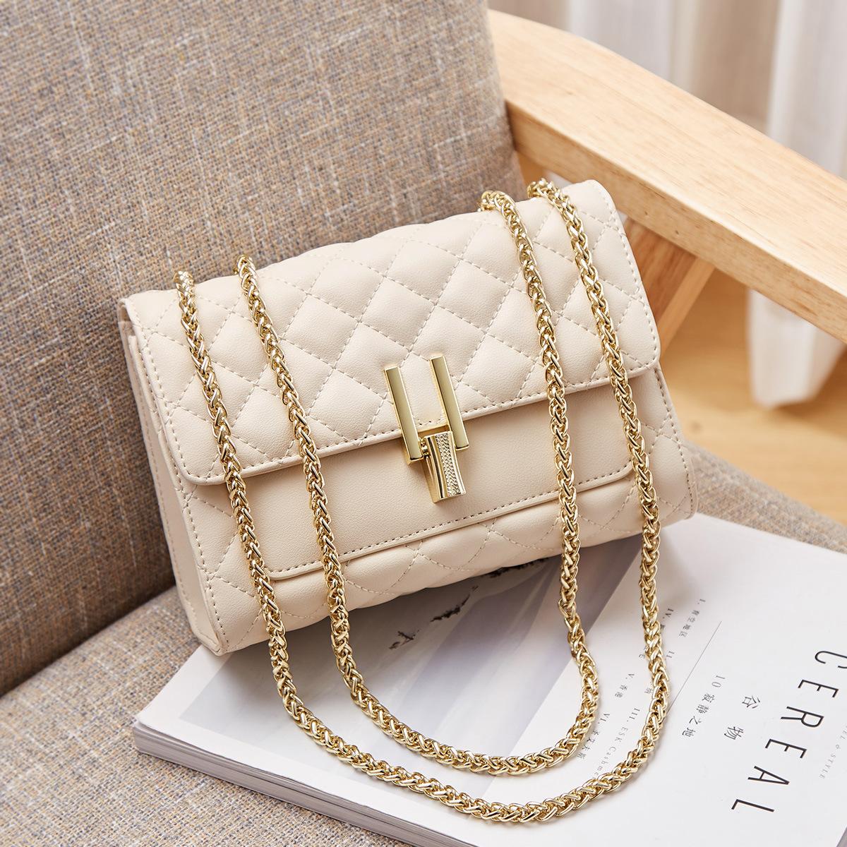 

Mrs. Qiao Bag for Women 2025 New Crossbody Bag High-end Feel Qixi Festival Gift for Women Super Popular Chain Bag Long20CM*High14CM*Thick8. бежевый
