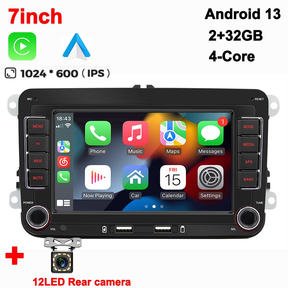 2Din Car Radio Multimedia Playe Android13 64G GPS Wireless CarPlay For VW Volkswagen Skoda Octavia Golf 5 6 Passat B6 Polo Jetta