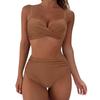 Costume da bagno bikini push up da donna costumi da bagno solidi sexy costume da bagno floreale femminile costumi da bagno increspati XL bikini a vita alta donna