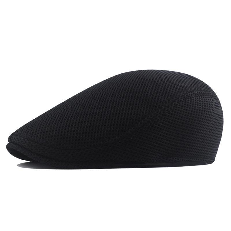 

Summer Men s Breathable Mesh Sun Hat, Golf Driving Flat-brimmed Beret, Black White Gray Beige Sun Hat, Hat Sun Visor One Size чёрный