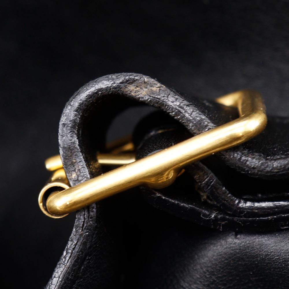 Gucci Old Gucci Backpack Daypack Vintage Black Calfskin Women Used