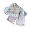 Girls' Ancient Hanfu Spring/Autumn Three-Piece Set: Chinese Style Baby Shirt, Vest, and Long Pants