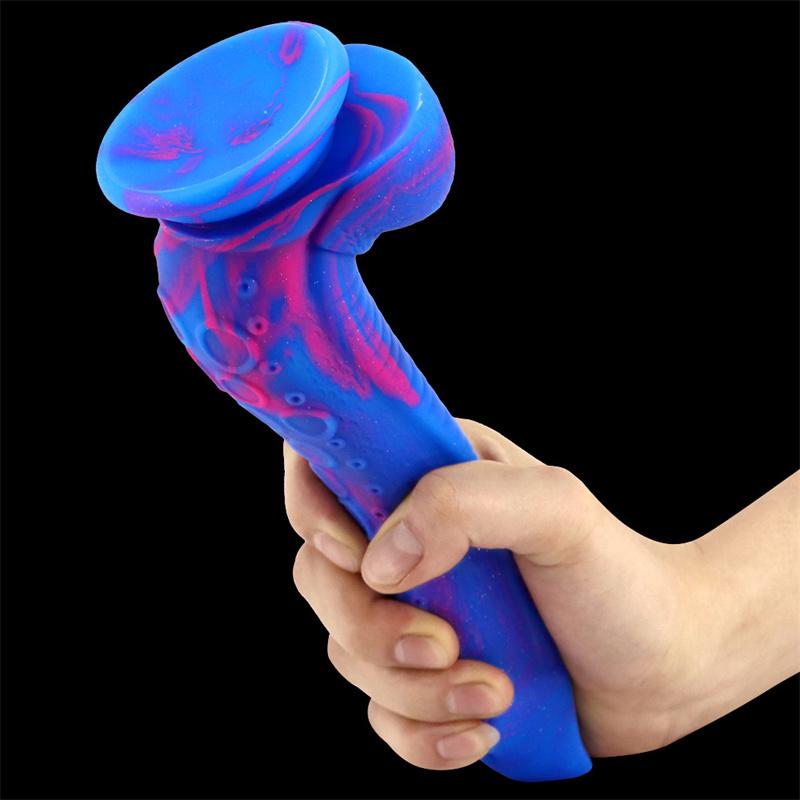 Weiblicher farbiger Silikondildo, Simulation großer Penis, alternative Produkte für Erwachsene