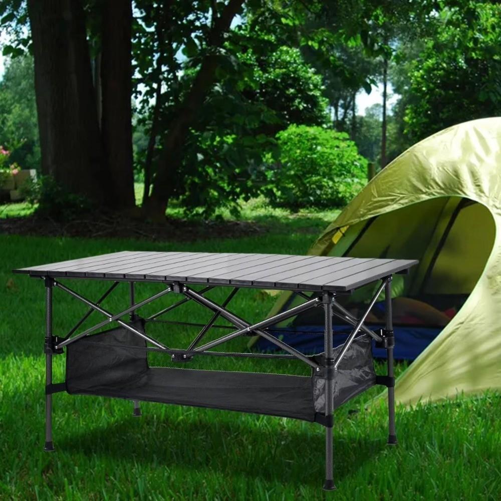 Outdoor Under Table Organizer Rack Foldable Picnic Table Net Bag Hanging Basket Camping Picnic Use