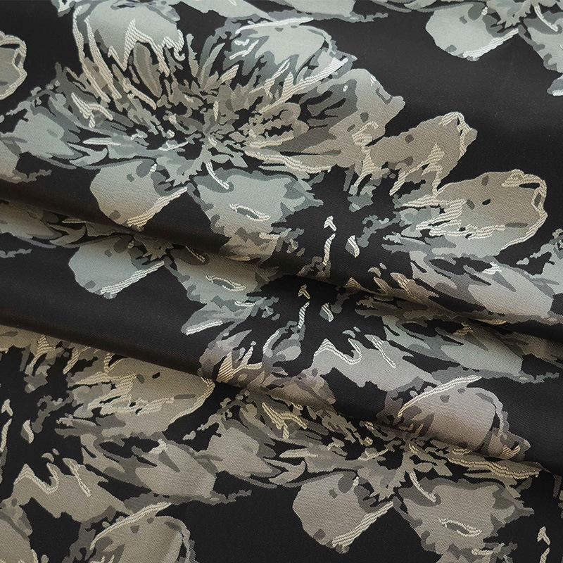 Distinctive Classic Retro Large Flowers Draped Women's Dress Comfortable Fabric Spring and Fall Fashion Jacket Bouquet Decorative Fabrics