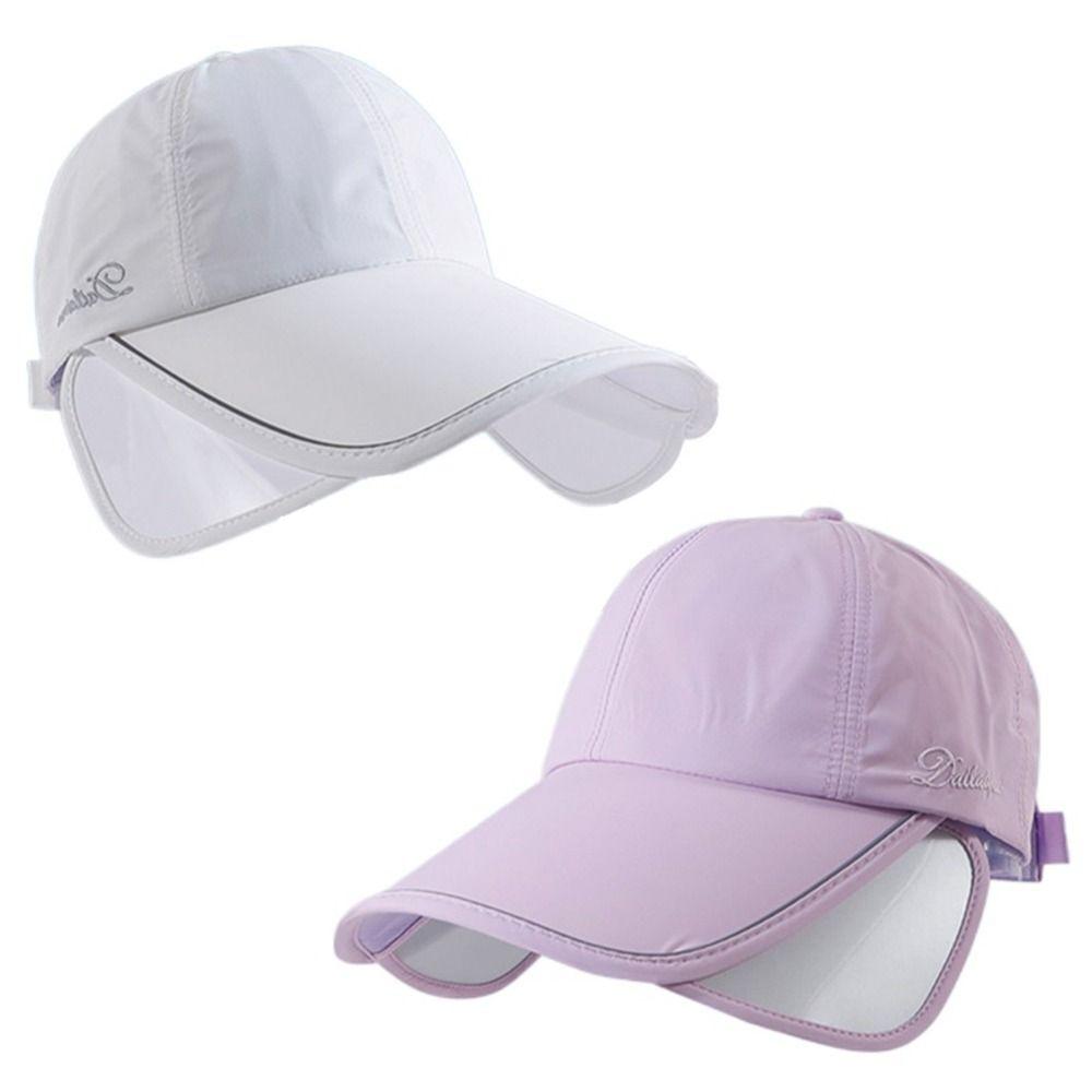 Quick Dry Sunscreen Baseball Hat Wide Brim Sun Visor Hat Retractable Sun Hat  Golf Tennis