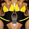 Costume da Bagno Intero Bikini Bloccante Colorato alla Moda Decorazione