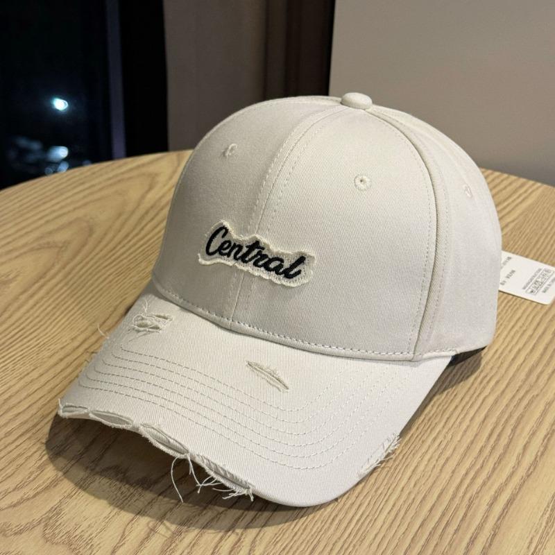 

Ripped peaked cap men s embroidered hard top hat shows a small face, wide brim baseball cap women s enlarged and deepened Average size (55-59cm)