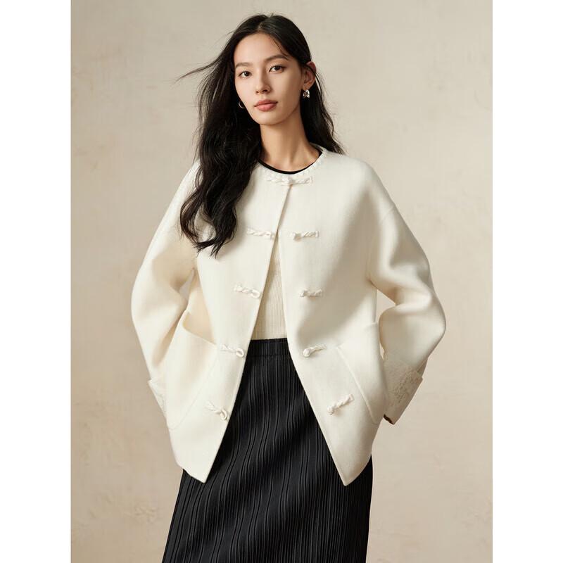 JUZI ANNACAU New Chinese Style Woolen Coat for Women