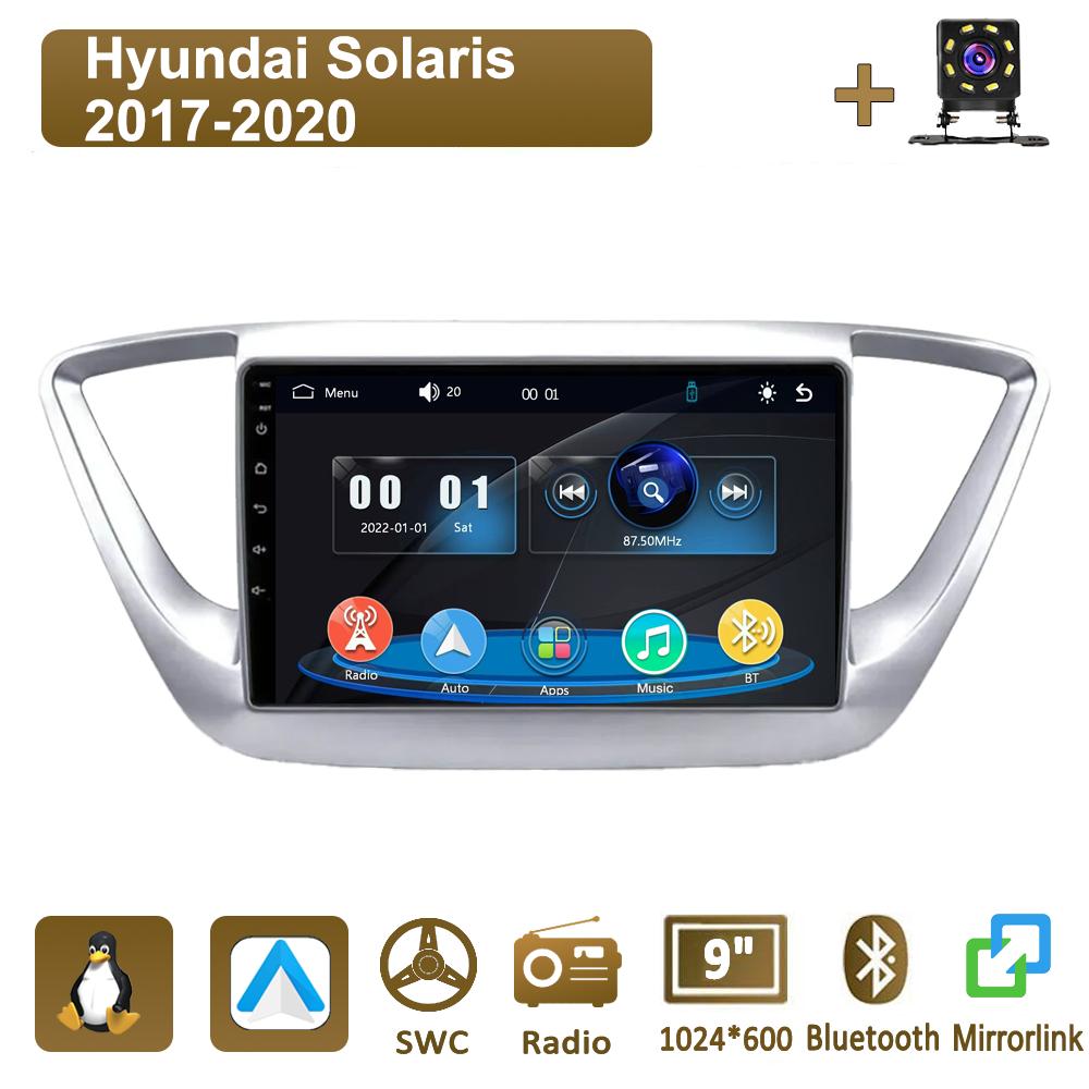 

Icreative Car Radio Multimedia MP5 Player Head Unit Stereo BT For Hyundai Solaris 2017-2020 серебряный