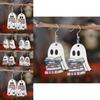 Unique Handmade Wooden Ghost Earrings Perfect For Halloween Book Lovers And Fans