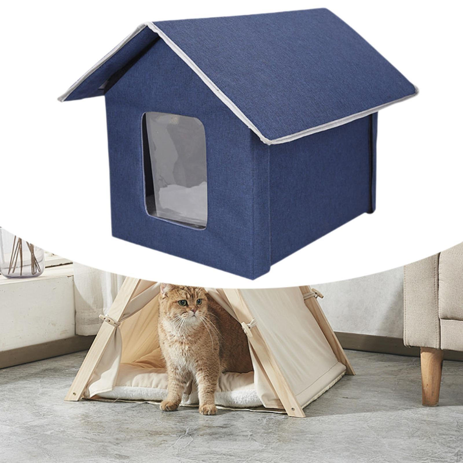 

Cat House for Outdoor Kennel Supplies Scratch Resistant Homeless Pet Tent Backyard